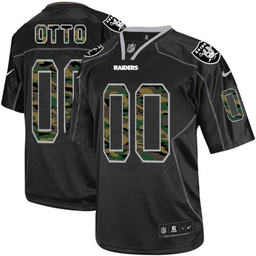 Men's Nike Oakland Raiders 0 Jim Otto Elite Black Camo Fashion NFL Jersey