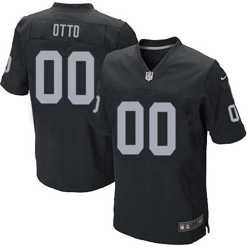 Men's Nike Oakland Raiders 0 Jim Otto Elite Black Team Color NFL Jersey