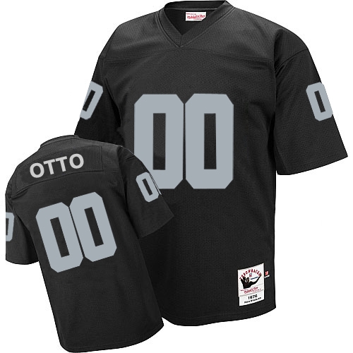 Mitchell and Ness Oakland Raiders 0 Jim Otto Black Team Color Authentic NFL Throwback Jersey
