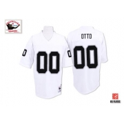 Mitchell and Ness Oakland Raiders 0 Jim Otto White Authentic NFL Throwback Jersey