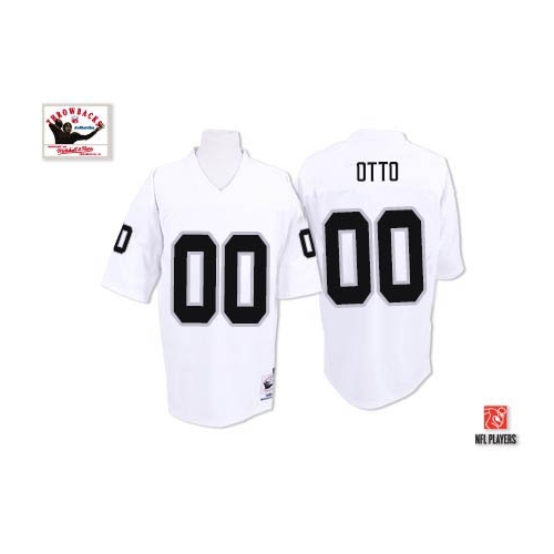 Mitchell and Ness Oakland Raiders 0 Jim Otto White Authentic NFL Throwback Jersey