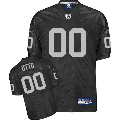 Reebok Oakland Raiders 0 Jim Otto Black Authentic Throwback NFL Jersey