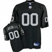 Reebok Oakland Raiders 0 Jim Otto Black Replica Throwback NFL Jersey