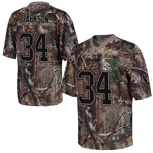 Men's Nike Oakland Raiders 34 Bo Jackson Elite Camo Realtree NFL Jersey