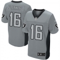 Men's Nike Oakland Raiders 16 Jim Plunkett Elite Grey Shadow NFL Jersey