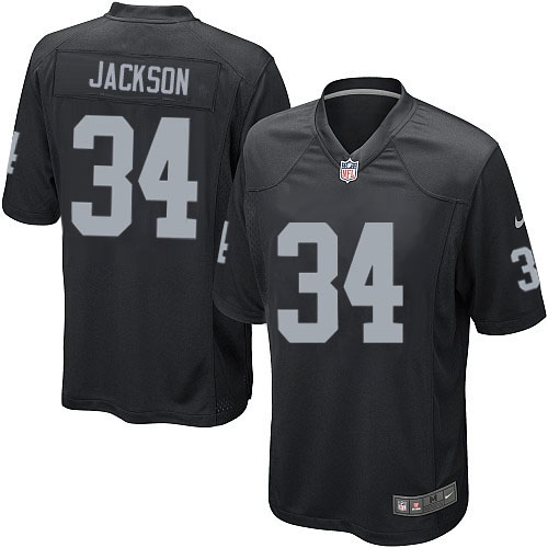 Men's Nike Oakland Raiders 34 Bo Jackson Game Black Team Color NFL Jersey