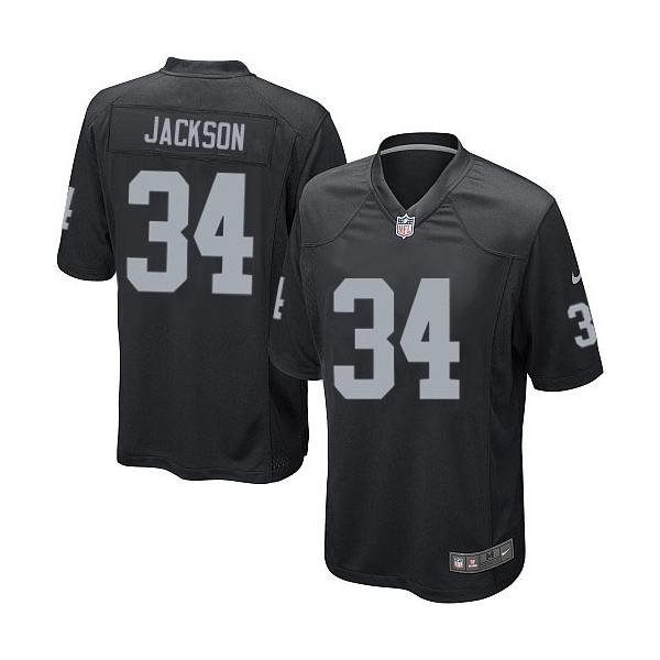 Men's Nike Oakland Raiders 34 Bo Jackson Game Black Team Color NFL Jersey