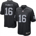 Men's Nike Oakland Raiders 16 Jim Plunkett Game Black Team Color NFL Jersey