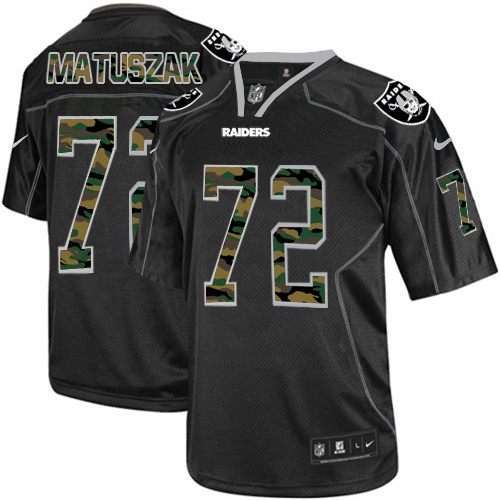 Men's Nike Oakland Raiders 72 John Matuszak Elite Black Camo Fashion NFL Jersey