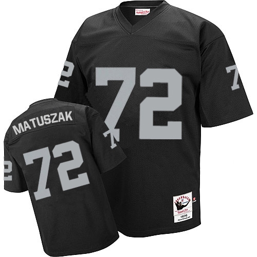 Mitchell and Ness Oakland Raiders 72 John Matuszak Black Team Color Authentic NFL Throwback Jersey