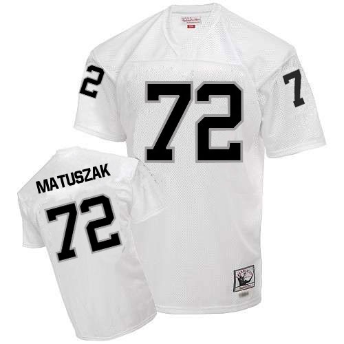 Mitchell and Ness Oakland Raiders 72 John Matuszak White Authentic NFL Throwback Jersey