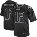 Men's Nike Oakland Raiders 12 Kenny Stabler Elite Lights Out Black NFL Jersey