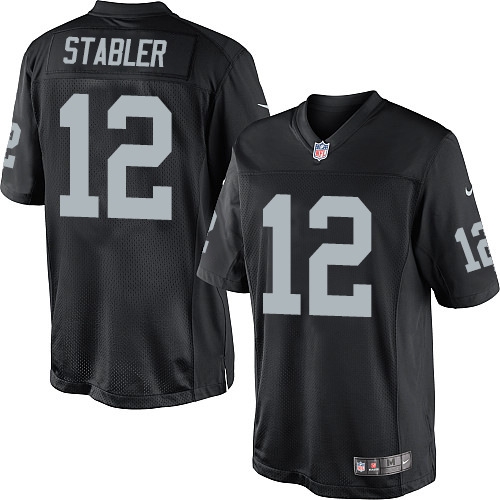 Men's Nike Oakland Raiders 12 Kenny Stabler Limited Black Team Color NFL Jersey