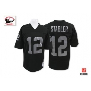 Mitchell and Ness Oakland Raiders 12 Kenny Stabler Black Team Color Authentic NFL Throwback Jersey