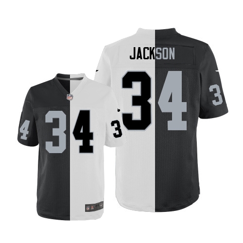Men's Nike Oakland Raiders 34 Bo Jackson Elite Team/Road Two Tone NFL Jersey