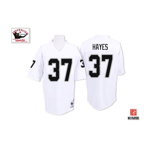 Mitchell and Ness Oakland Raiders 37 Lester Hayes White Authentic NFL Throwback Jersey