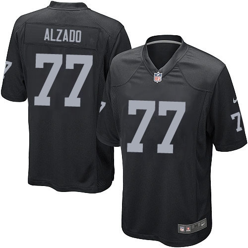 Men's Nike Oakland Raiders 77 Lyle Alzado Game Black Team Color NFL Jersey