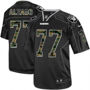 Men's Nike Oakland Raiders 77 Lyle Alzado Limited Black Camo Fashion NFL Jersey