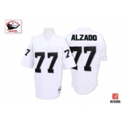 Mitchell and Ness Oakland Raiders 77 Lyle Alzado White Authentic Throwback NFL Jersey