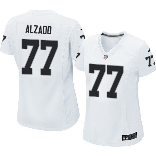 Women's Nike Oakland Raiders 77 Lyle Alzado Elite White NFL Jersey
