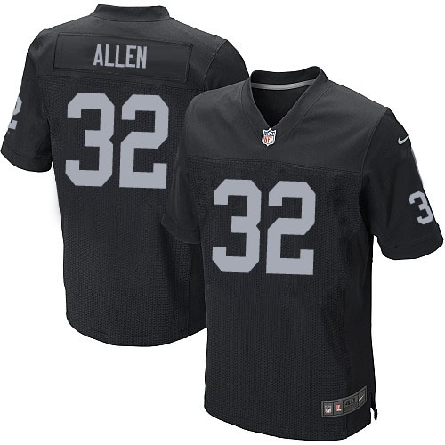 Men's Nike Oakland Raiders 32 Marcus Allen Elite Black Team Color NFL Jersey