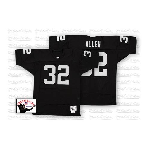 Mitchell and Ness Oakland Raiders 32 Marcus Allen Black Team Color Authentic NFL Throwback Jersey