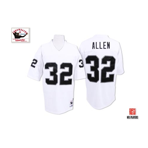 Mitchell and Ness Oakland Raiders 32 Marcus Allen White Authentic NFL Throwback Jersey