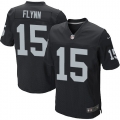 Men's Nike Oakland Raiders 15 Matt Flynn Elite Black Team Color NFL Jersey
