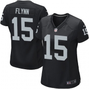 Women's Nike Oakland Raiders 15 Matt Flynn Game Black Team Color NFL Jersey