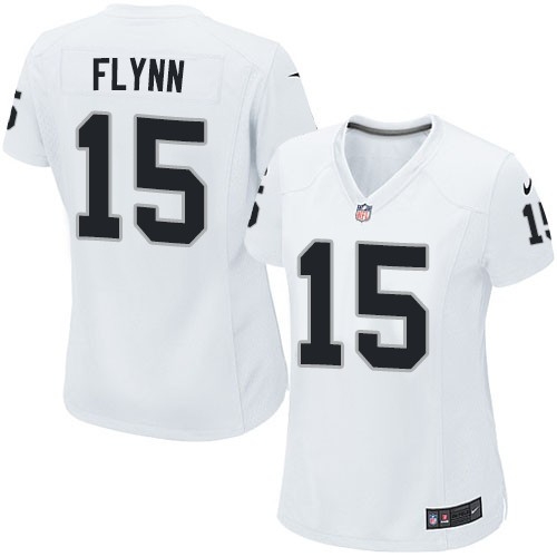 Women's Nike Oakland Raiders 15 Matt Flynn Elite White NFL Jersey
