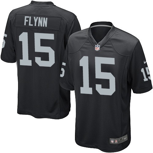Youth Nike Oakland Raiders 15 Matt Flynn Elite Black Team Color NFL Jersey