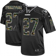 Men's Nike Oakland Raiders 27 Matt Giordano Elite Black Camo Fashion NFL Jersey