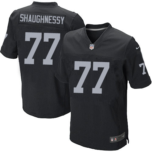 Men's Nike Oakland Raiders 77 Matt Shaughnessy Elite Black Team Color NFL Jersey
