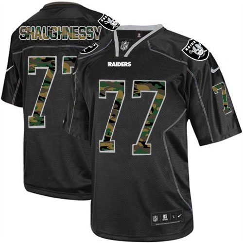 Men's Nike Oakland Raiders 77 Matt Shaughnessy Limited Black Camo Fashion NFL Jersey