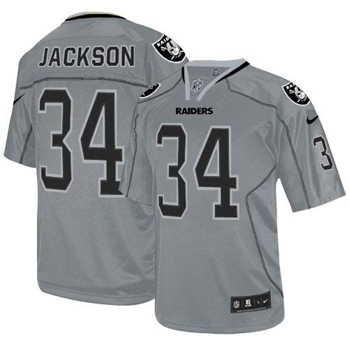 Men's Nike Oakland Raiders 34 Bo Jackson Limited Lights Out Grey NFL Jersey