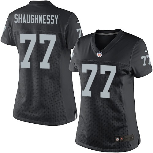 Women's Nike Oakland Raiders 77 Matt Shaughnessy Limited Black Team Color NFL Jersey