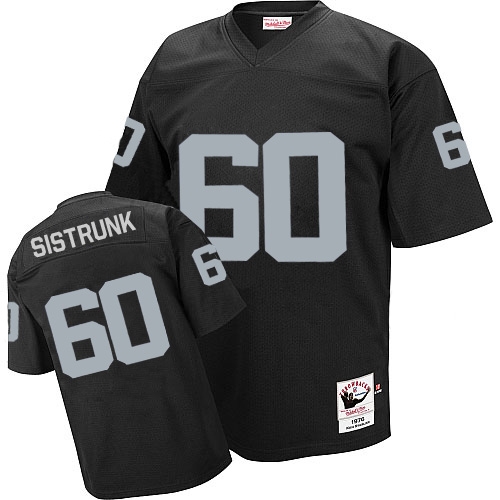 Mitchell and Ness Oakland Raiders 60 Otis Sistrunk Black Team Color Authentic NFL Throwback Jersey