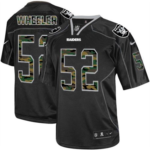 Men's Nike Oakland Raiders 52 Philip Wheeler Elite Black Camo Fashion NFL Jersey