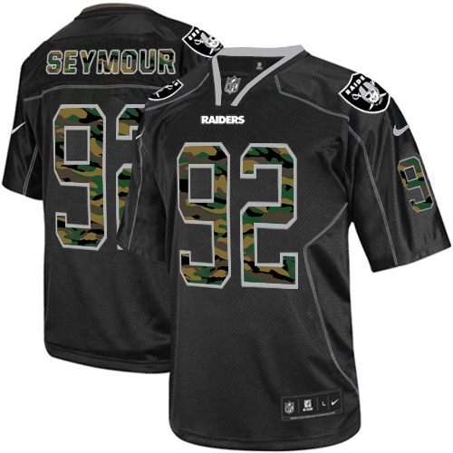 Men's Nike Oakland Raiders 92 Richard Seymour Elite Black Camo Fashion NFL Jersey