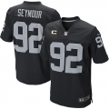 Men's Nike Oakland Raiders 92 Richard Seymour Elite Black Team Color C Patch NFL Jersey