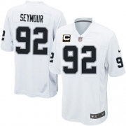 Youth Nike Oakland Raiders 92 Richard Seymour Elite White C Patch NFL Jersey