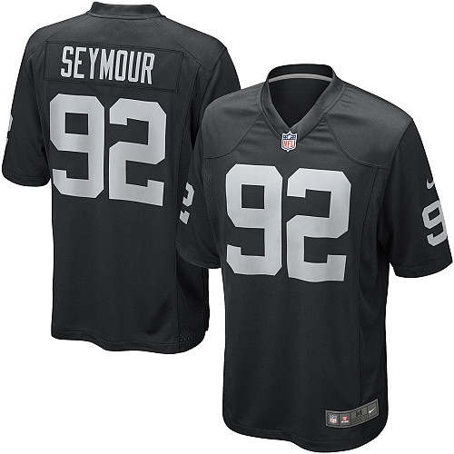 Youth Nike Oakland Raiders 92 Richard Seymour Game Black Team Color NFL Jersey
