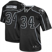 Reebok Oakland Raiders 34 Bo Jackson Lights Out Black Premier EQT Throwback NFL Jersey