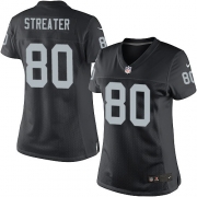 Women's Nike Oakland Raiders 80 Rod Streater Elite Black Team Color NFL Jersey