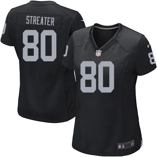 Women's Nike Oakland Raiders 80 Rod Streater Game Black Team Color NFL Jersey