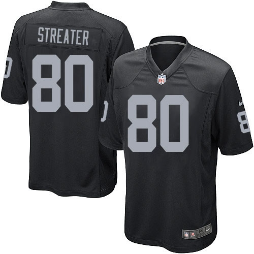 Youth Nike Oakland Raiders 80 Rod Streater Elite Black Team Color NFL Jersey