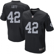 Men's Nike Oakland Raiders 42 Ronnie Lott Elite Black Team Color NFL Jersey