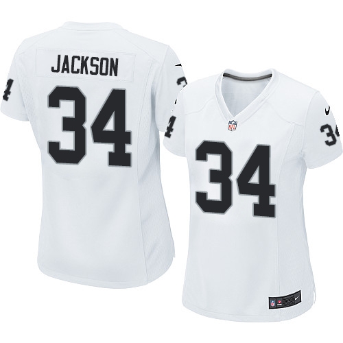 Women's Nike Oakland Raiders 34 Bo Jackson Elite White NFL Jersey