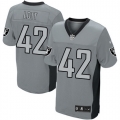 Men's Nike Oakland Raiders 42 Ronnie Lott Elite Grey Shadow NFL Jersey