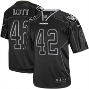 Men's Nike Oakland Raiders 42 Ronnie Lott Elite Lights Out Black NFL Jersey